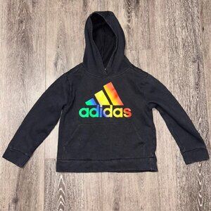 Unisex Girls Boys Kids Adidas Size 8 S/P/CH Hoodie Black Multicolor Logo